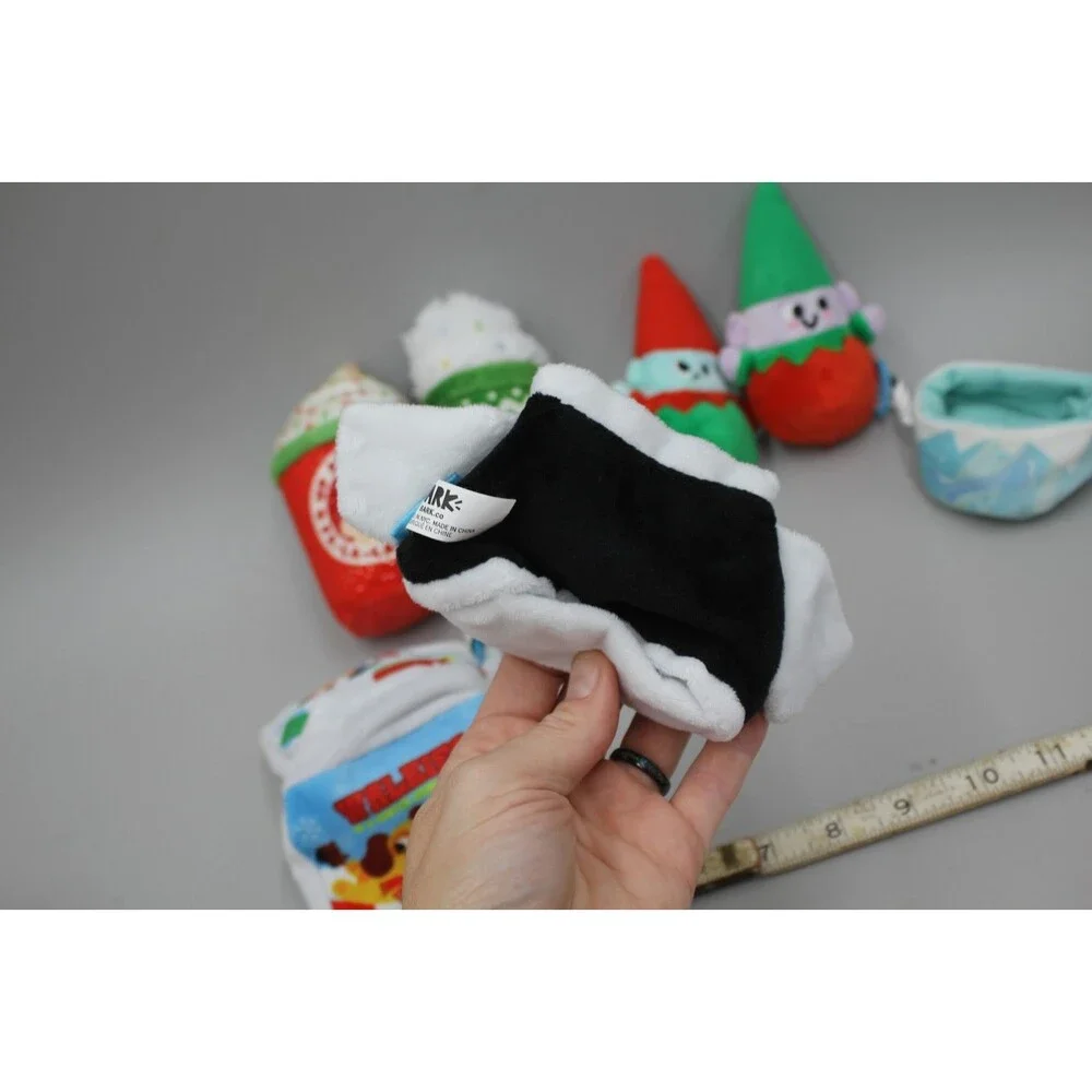 Bark Box Dog Toy Christmas Lot Of 7 Gnomes Candy Land  Coffee Lattes Shirt Small